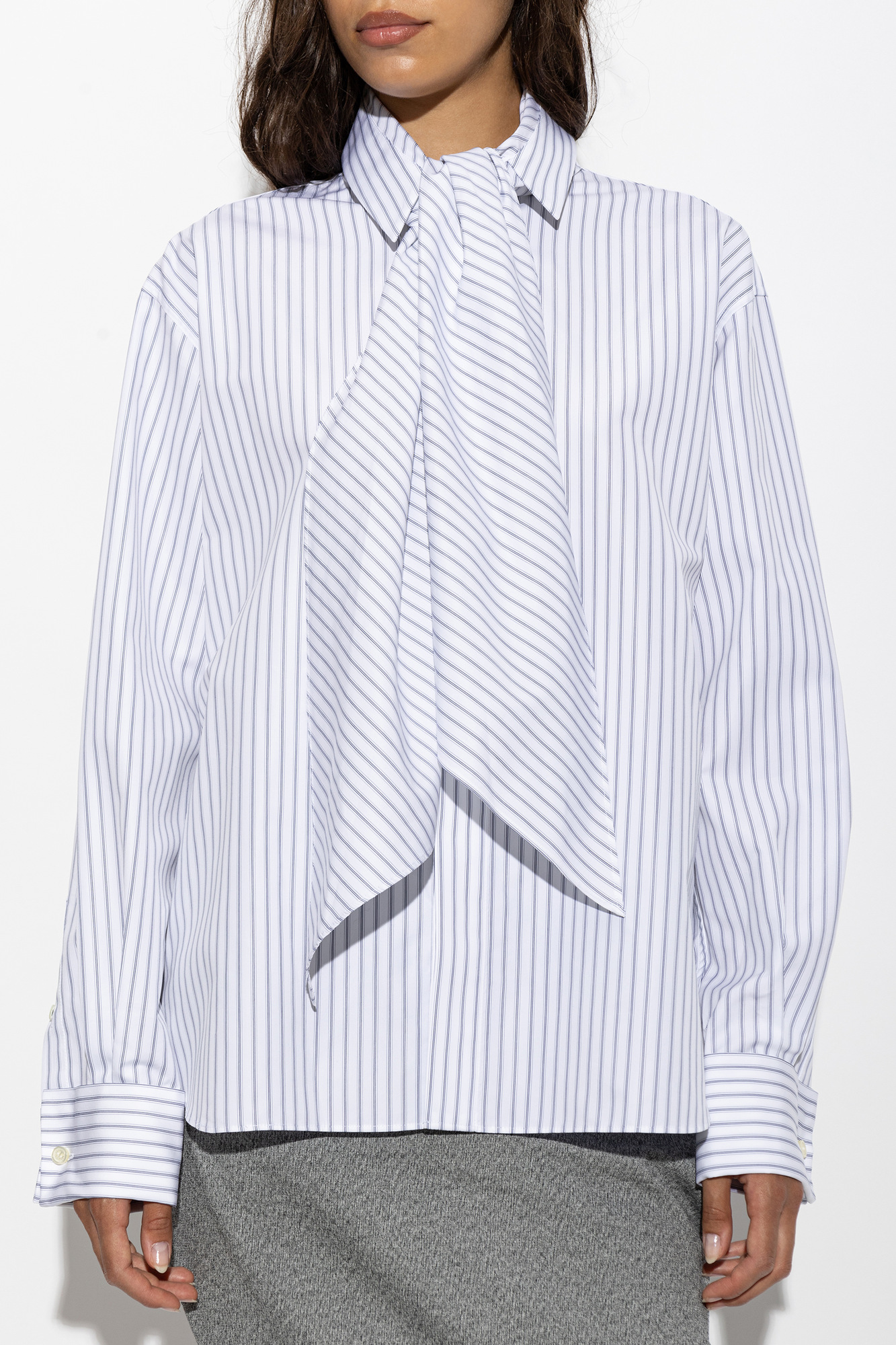 Beige Shirt with decorative tie at the neckline sacai - Vitkac AS